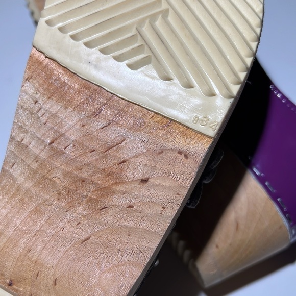 NEW Sandgrens Swedish Clogs Sz 34 Patent leather Flower - Picture 8 of 9